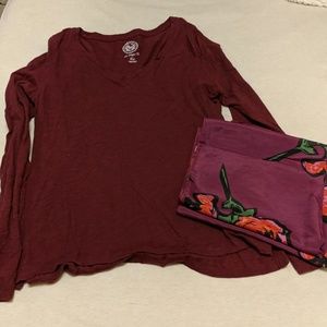 Maroon Shirt and Scarf Bundle